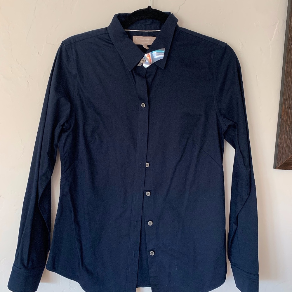 Banana Republic Factory Non Iron Dark Blue Shirt